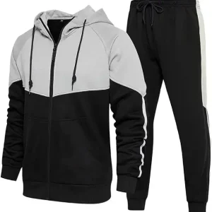 Men's Hooded Athletic Tracksuit Sweatsuit Long Sleeve Full