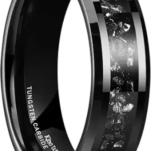 King Will Mens Meteorite Tungsten Wedding Bands